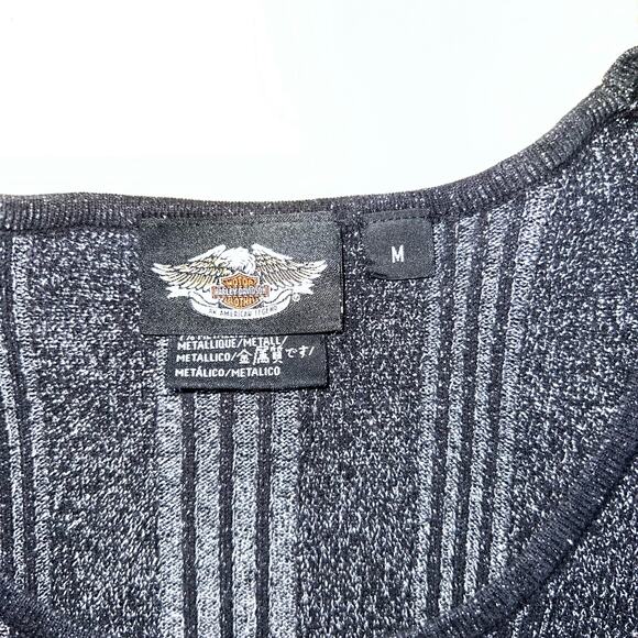 Harley Davidson Vintage 2007 Size Medium Sparkly Shimmer Goth Punk Grunge Shirt - Picture 6 of 11